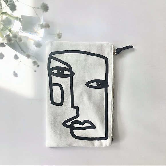 Canvas Abstract Large Clutch BRAND NEW - Picture 1 of 4